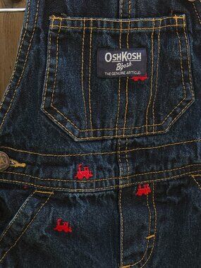 OshKosh B'Gosh Train Overalls 12 Months Hard to fine Baby Overalls